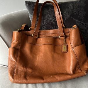 FOSSIL genuine leather shoulder / laptop bag